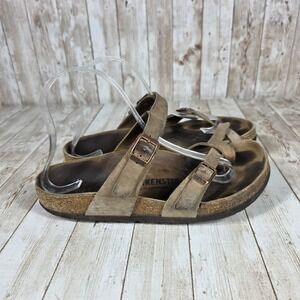 Birkenstock Mayari Toe Loop Sandals Suede Leather Comfort Casual EU 38‎